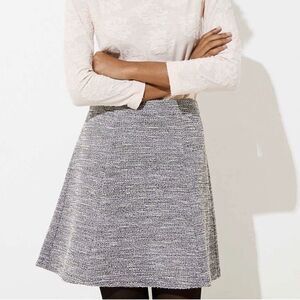 LOFT Women's Gray Textured Knit Flippy Skirt Size XS‎